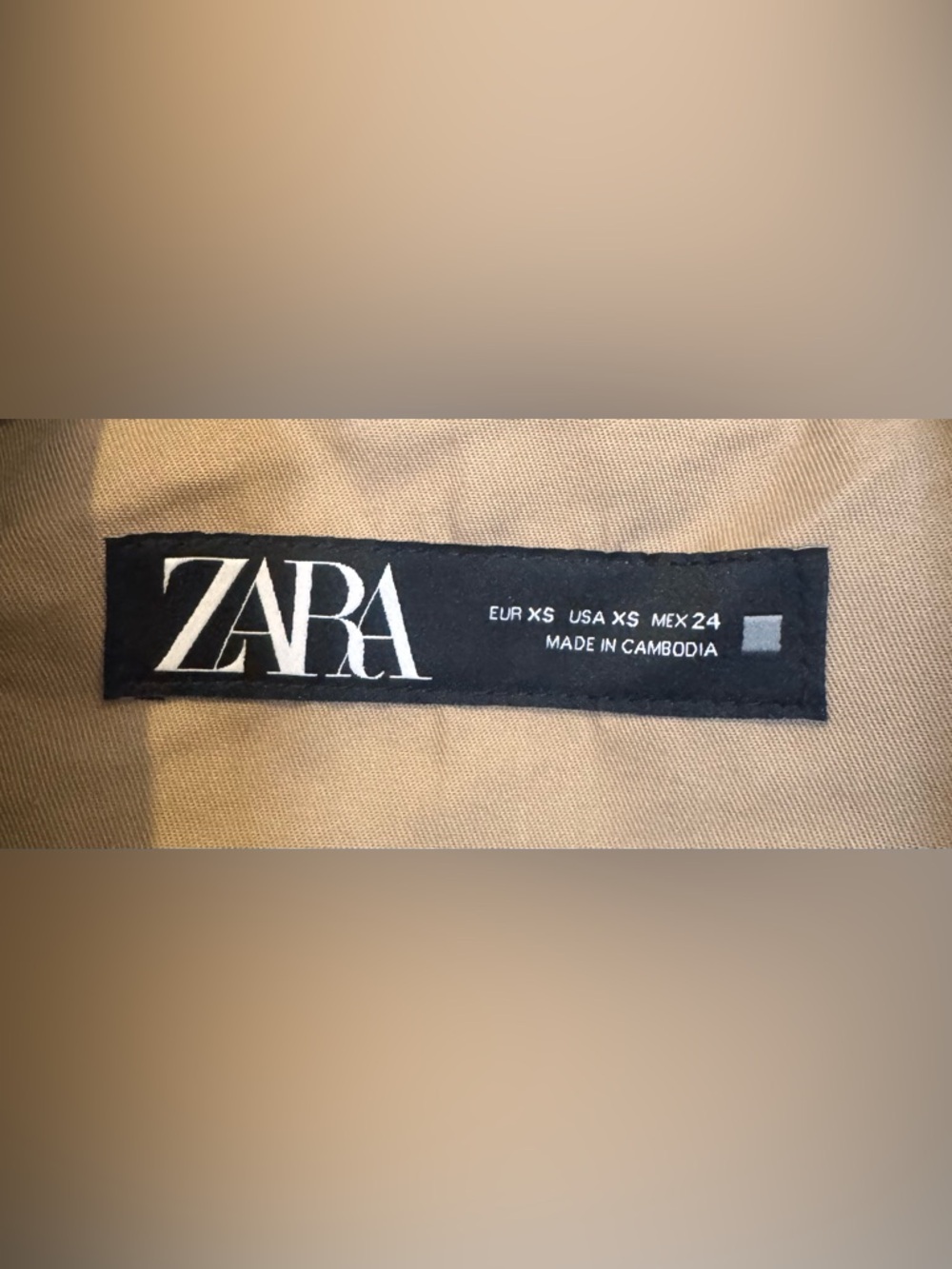 ZARA Crossover Cropped Trench Coat Jacket XS Taupe Brown NWOT - Picture 11 of 12